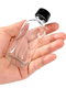 Hermia Juego de Botellas de Vidrio de 6 Piezas, 50 ml, Transparente y Negro